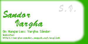 sandor vargha business card
