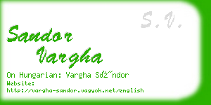 sandor vargha business card